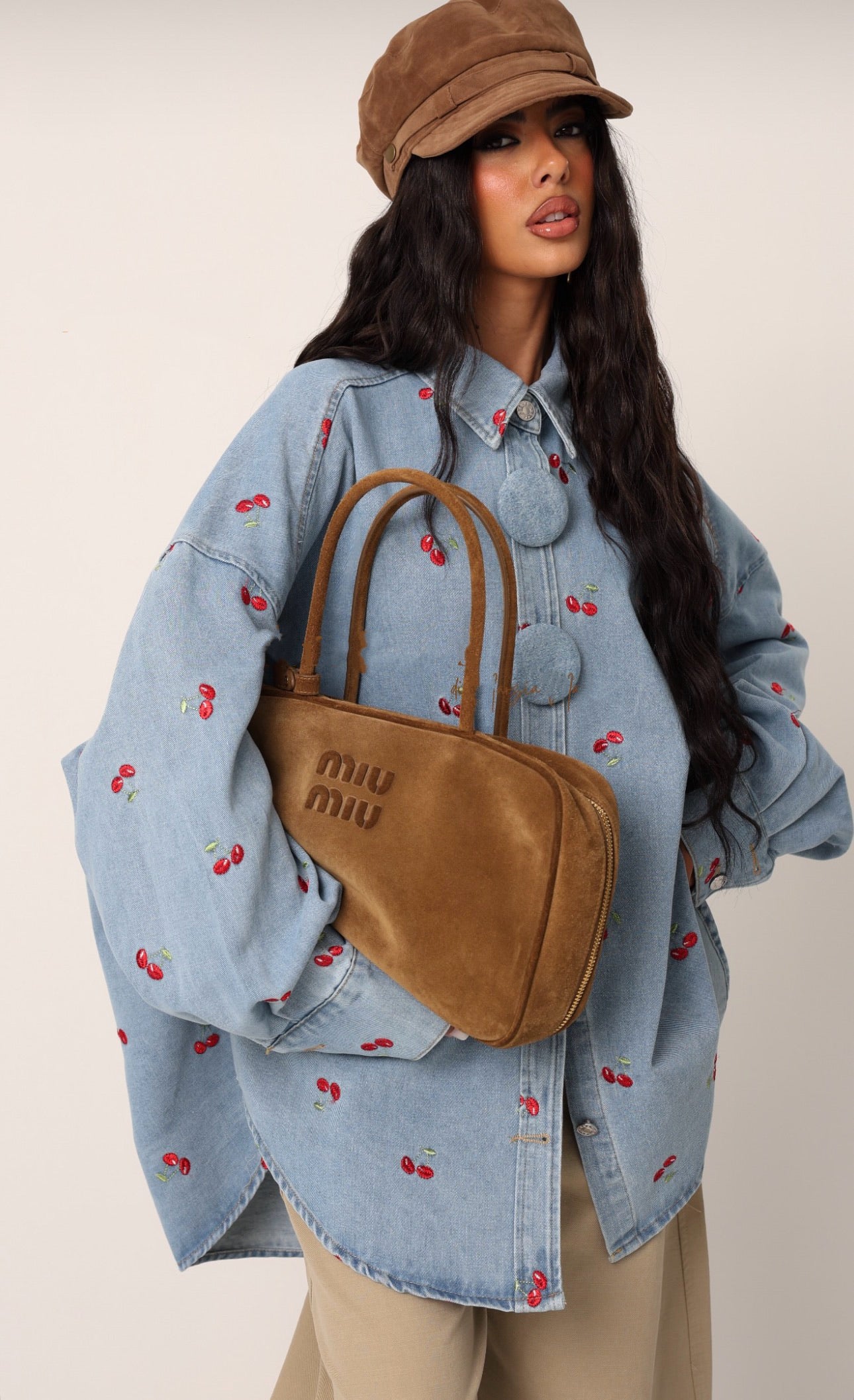 Shirt polka cherry blue