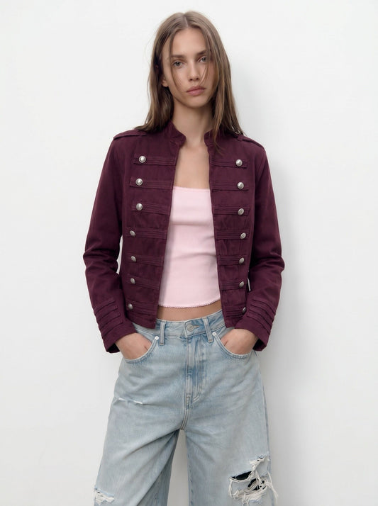 Jacket burgundy buttons