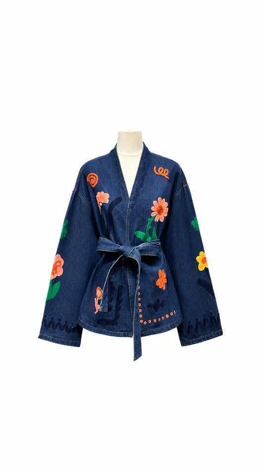 Jacket denim embroidery