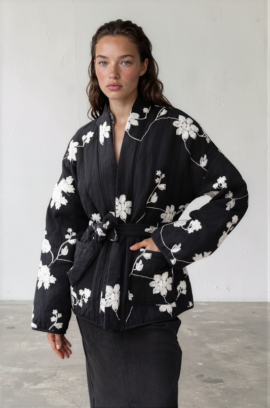 Jacket embroidered black