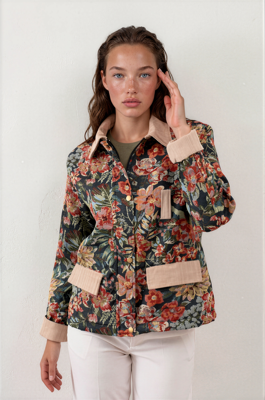 Jacket vintage floral Gobelin