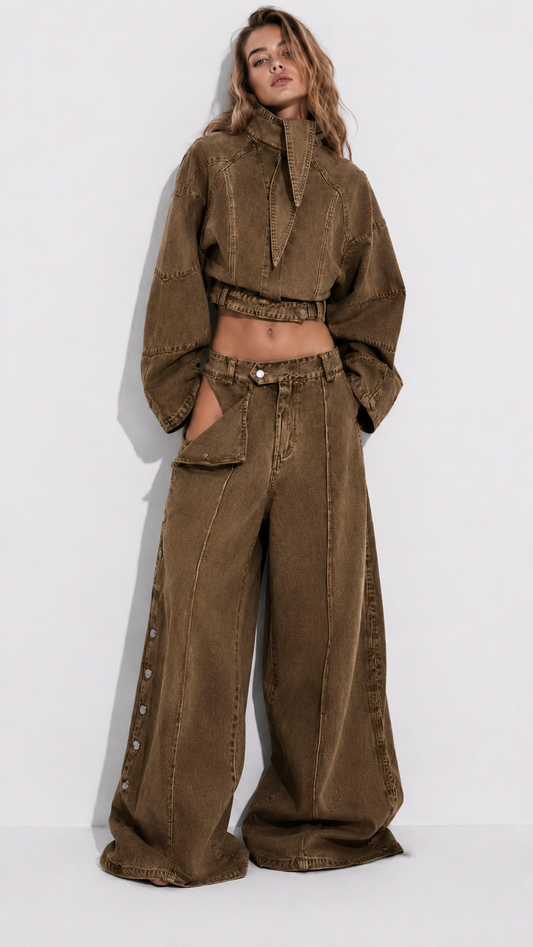 Set denim brown