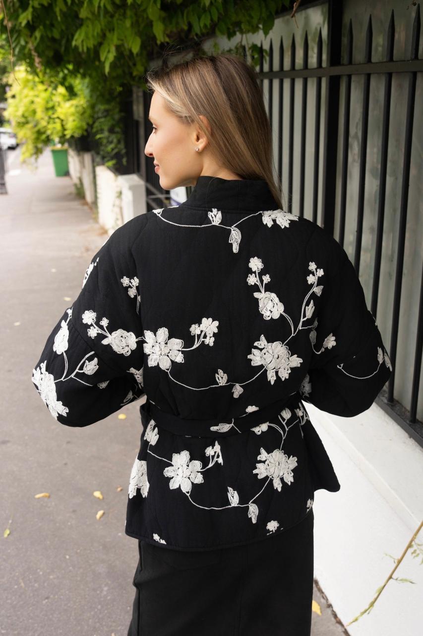 Jacket embroidered black
