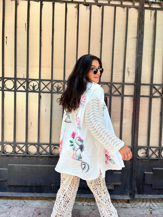 snoopy crochet sleeves