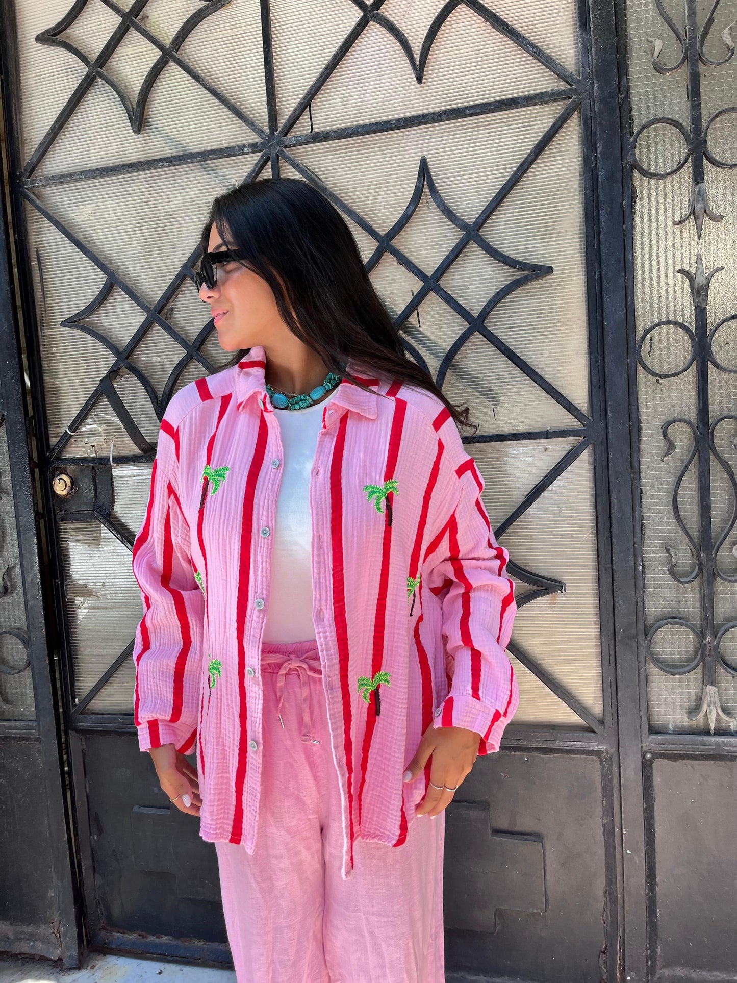 Stripe palm pink