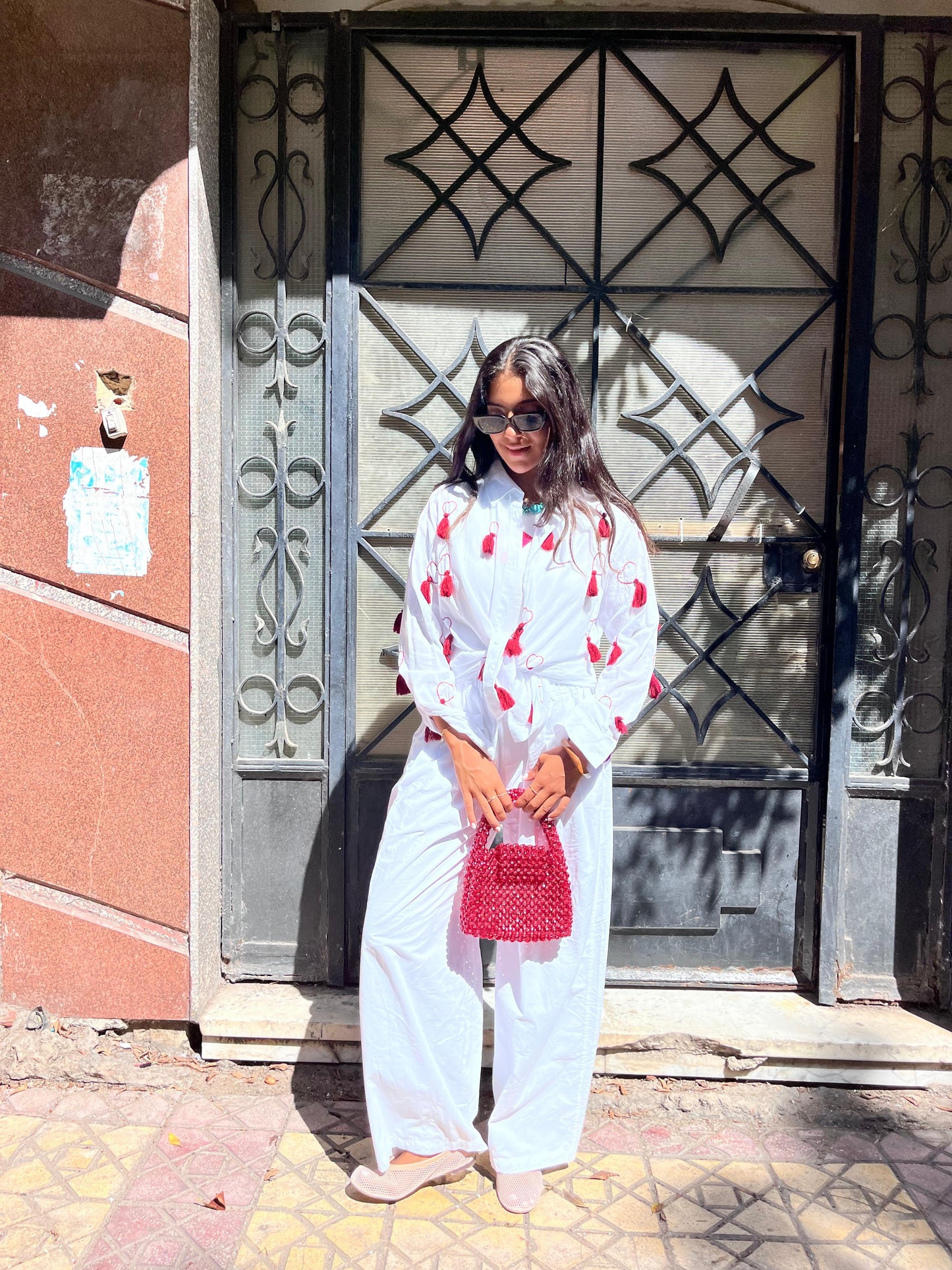 White Burgundy Fringes