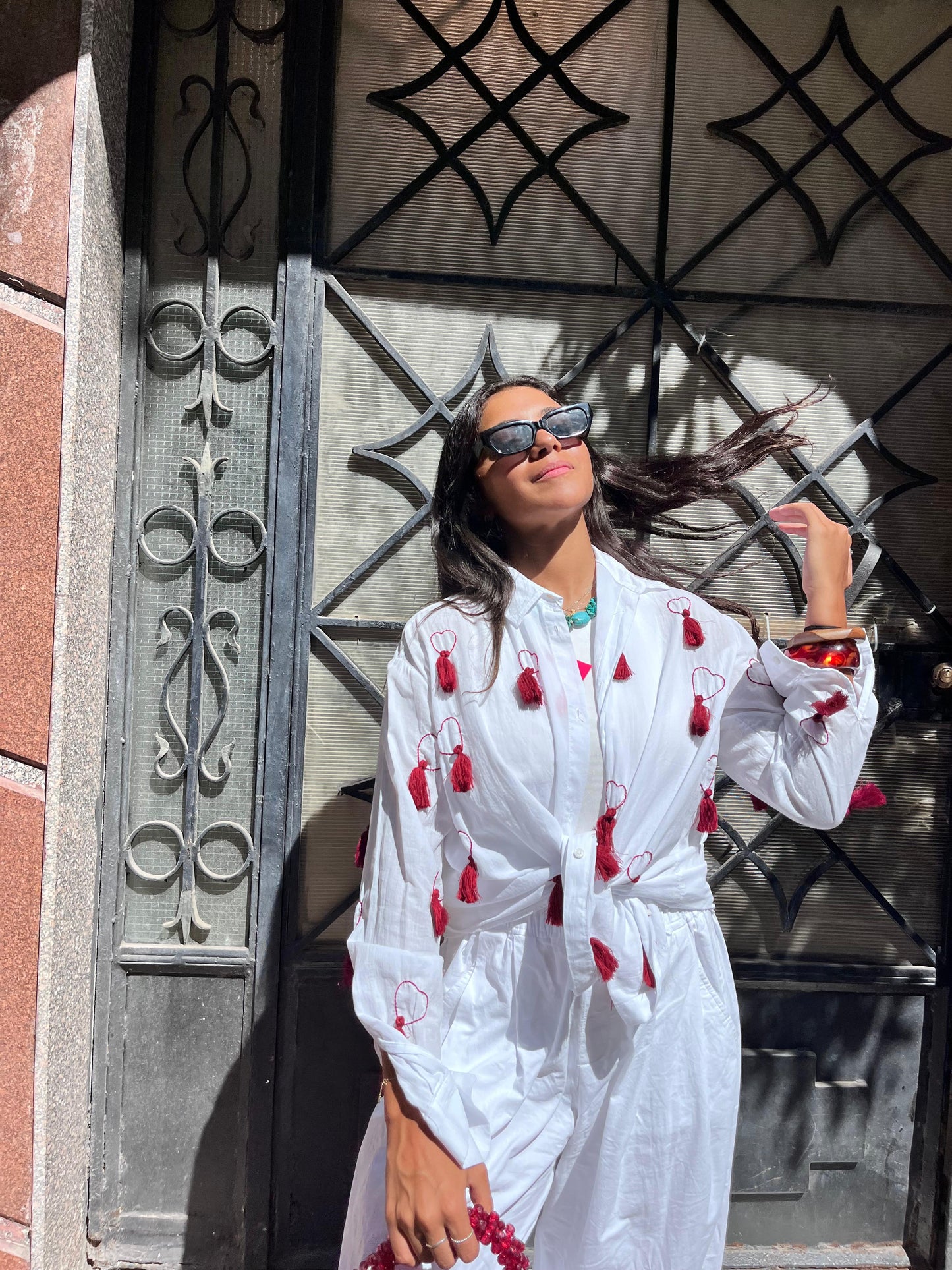 White Burgundy Fringes