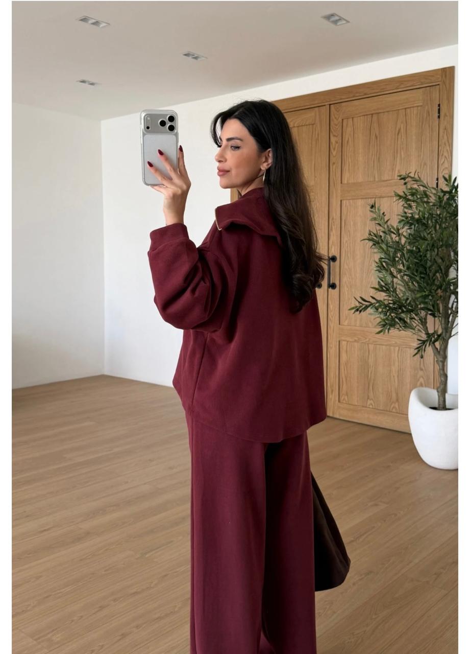 Set hoodie zip burgundy