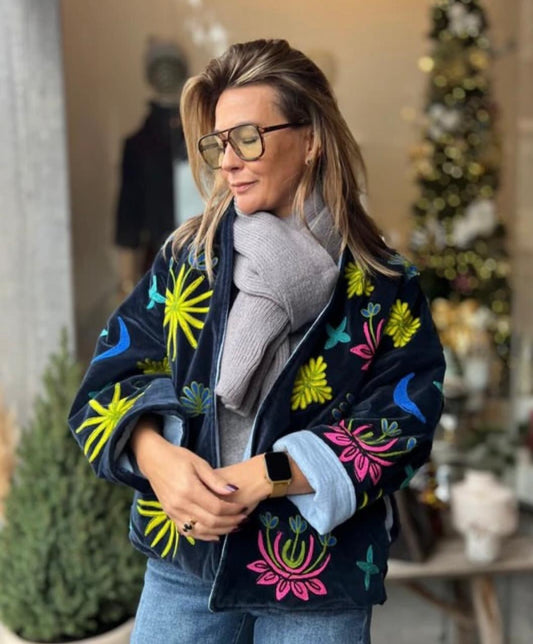 Jacket navy embroidery LIMIT