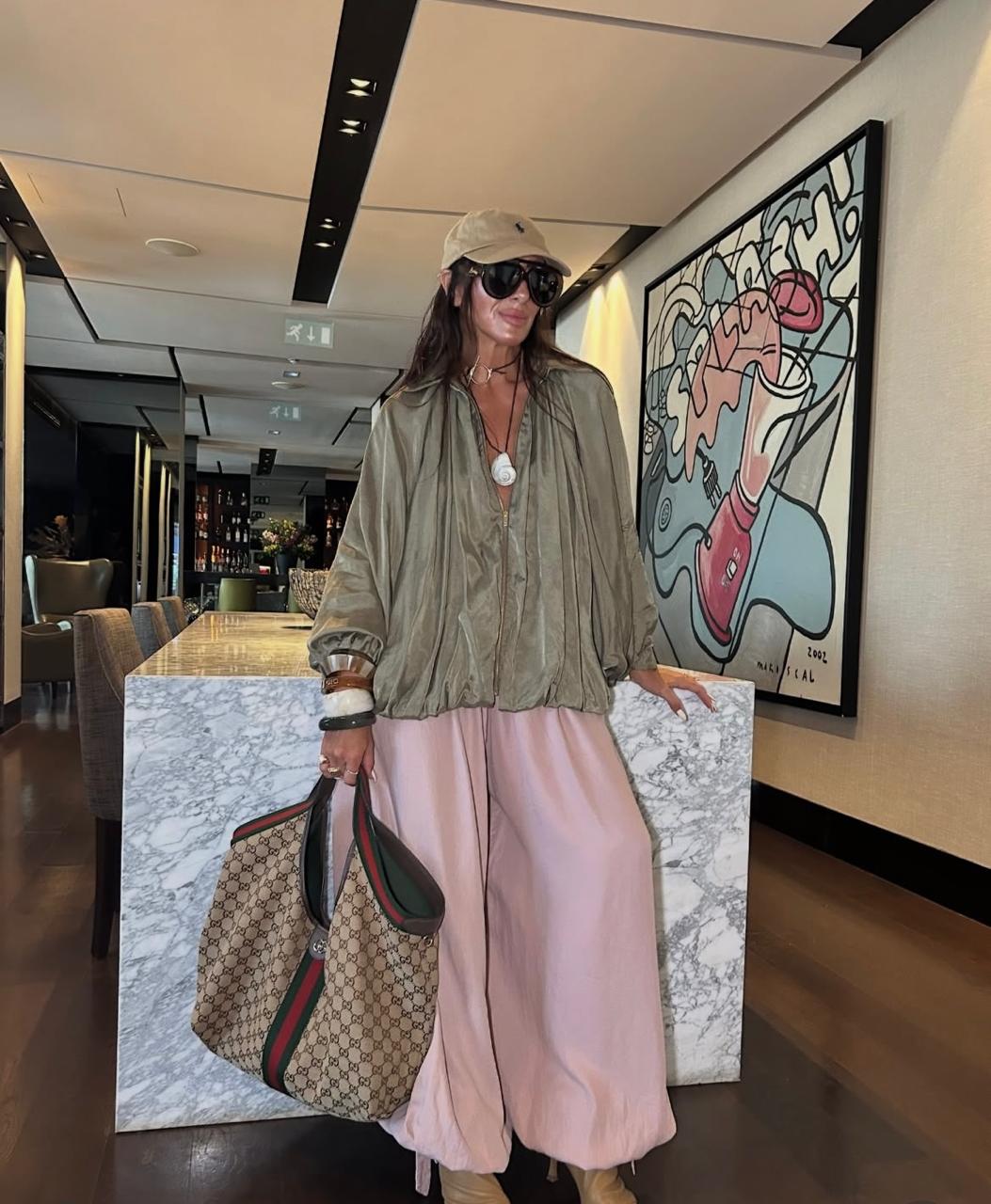Olive silk sweater