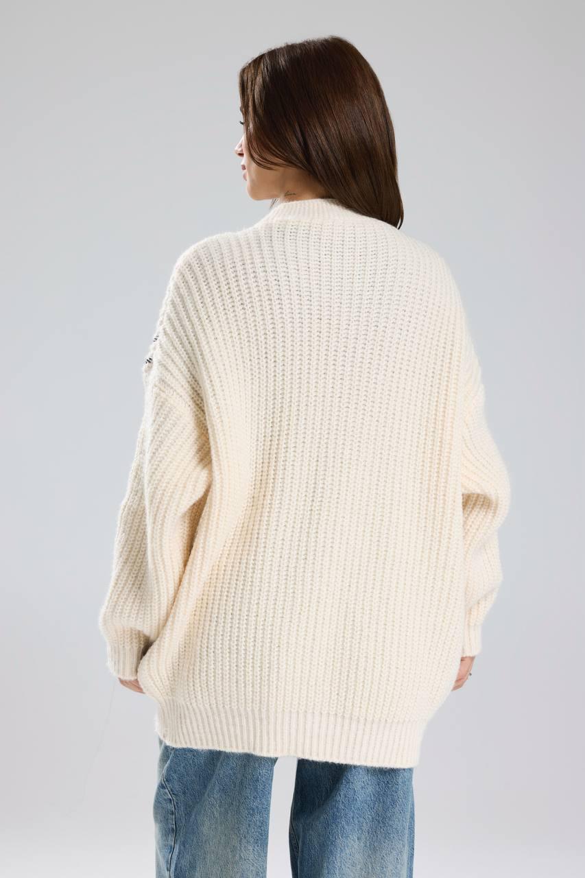 Cardigan denim pockets