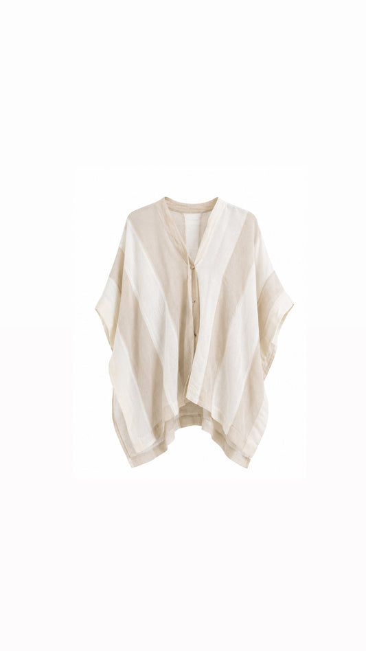 Cardigan stripe kimono off white