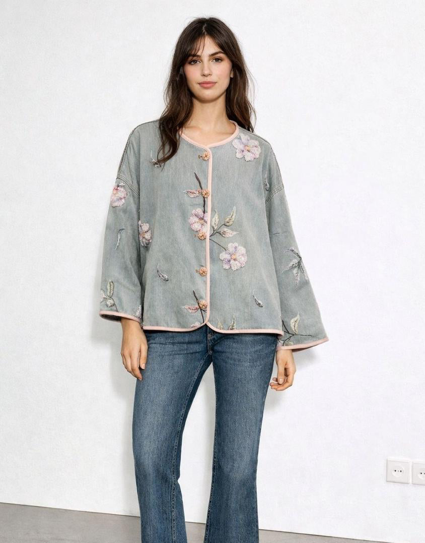 Jacket embroidery denim