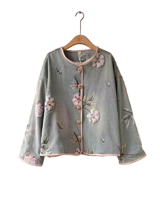 Jacket embroidery denim