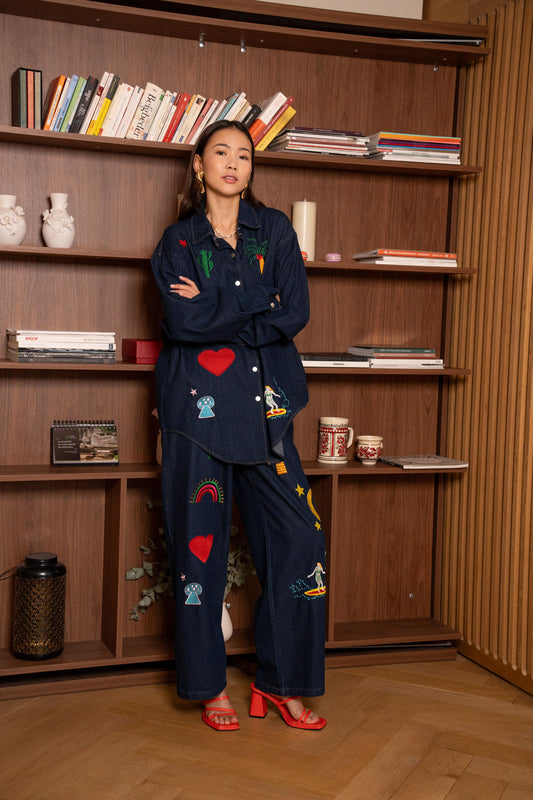 Dark Blue Set Denim Rainbow PQ