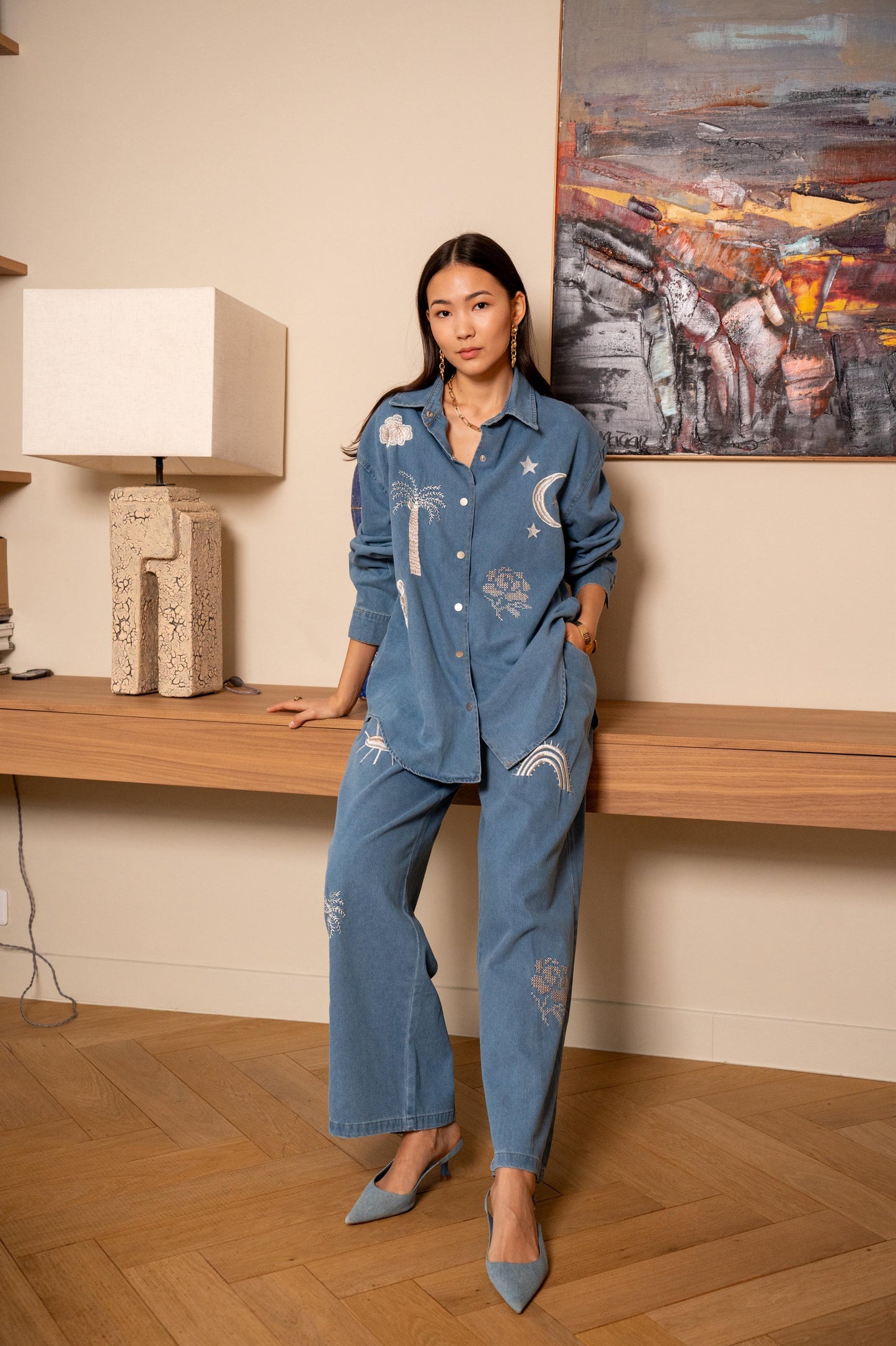 Blue Set Denim Rainbow PQ