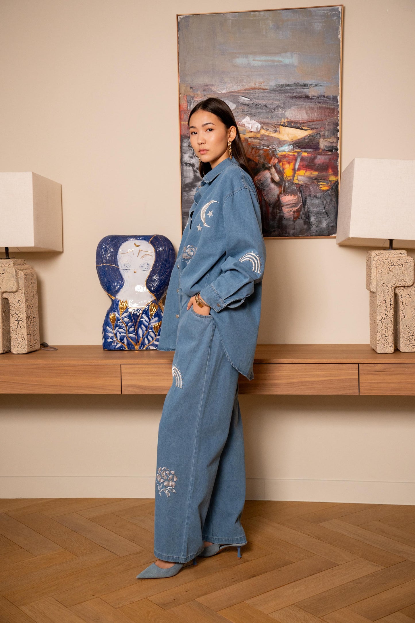 Blue Set Denim Rainbow PQ