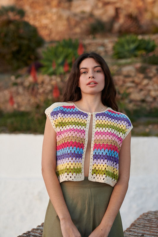 Top Handmade Crochet Felkoo Multicolor