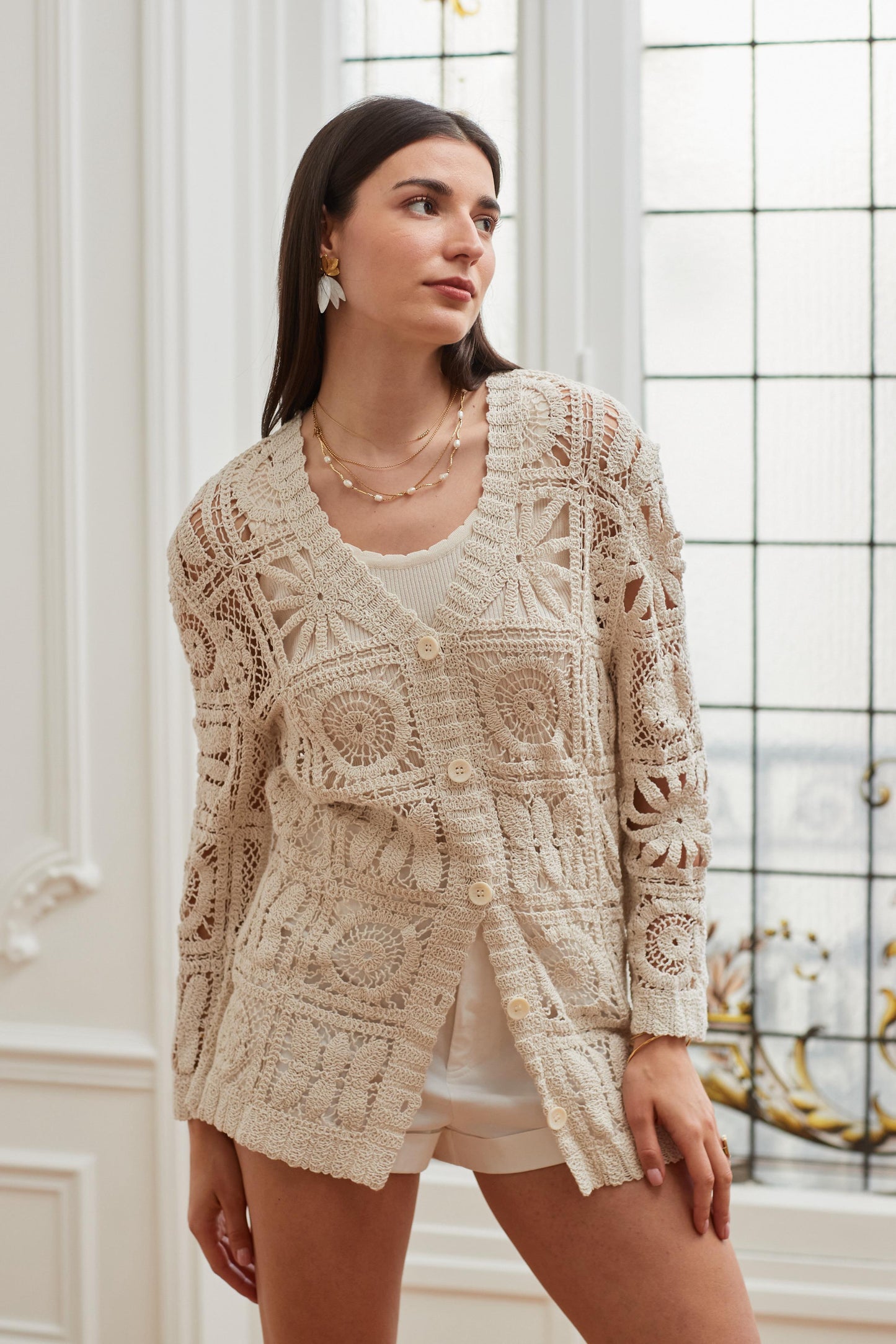 Handmade Crochet Cardigan Rosa