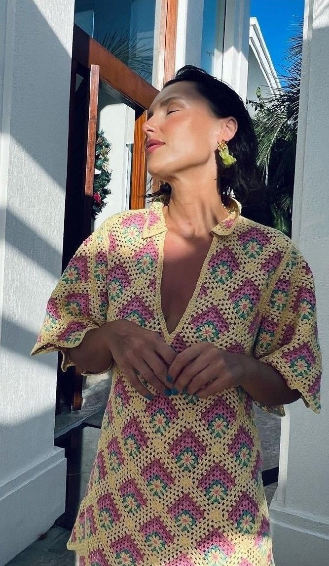 Dress Yellow Crochet Handmade