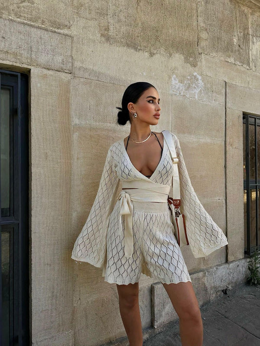Set Beige Short Crochet