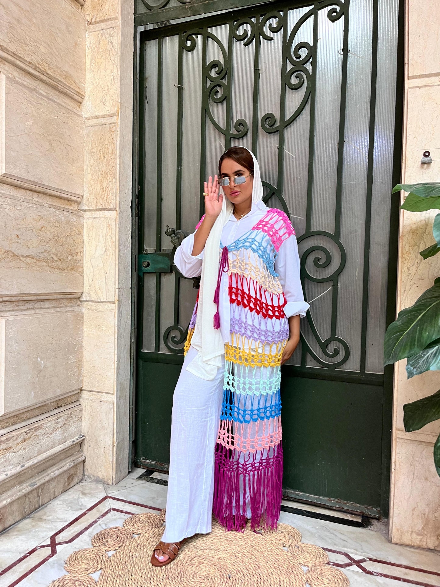 Long Cardigan Crochet Multicolored