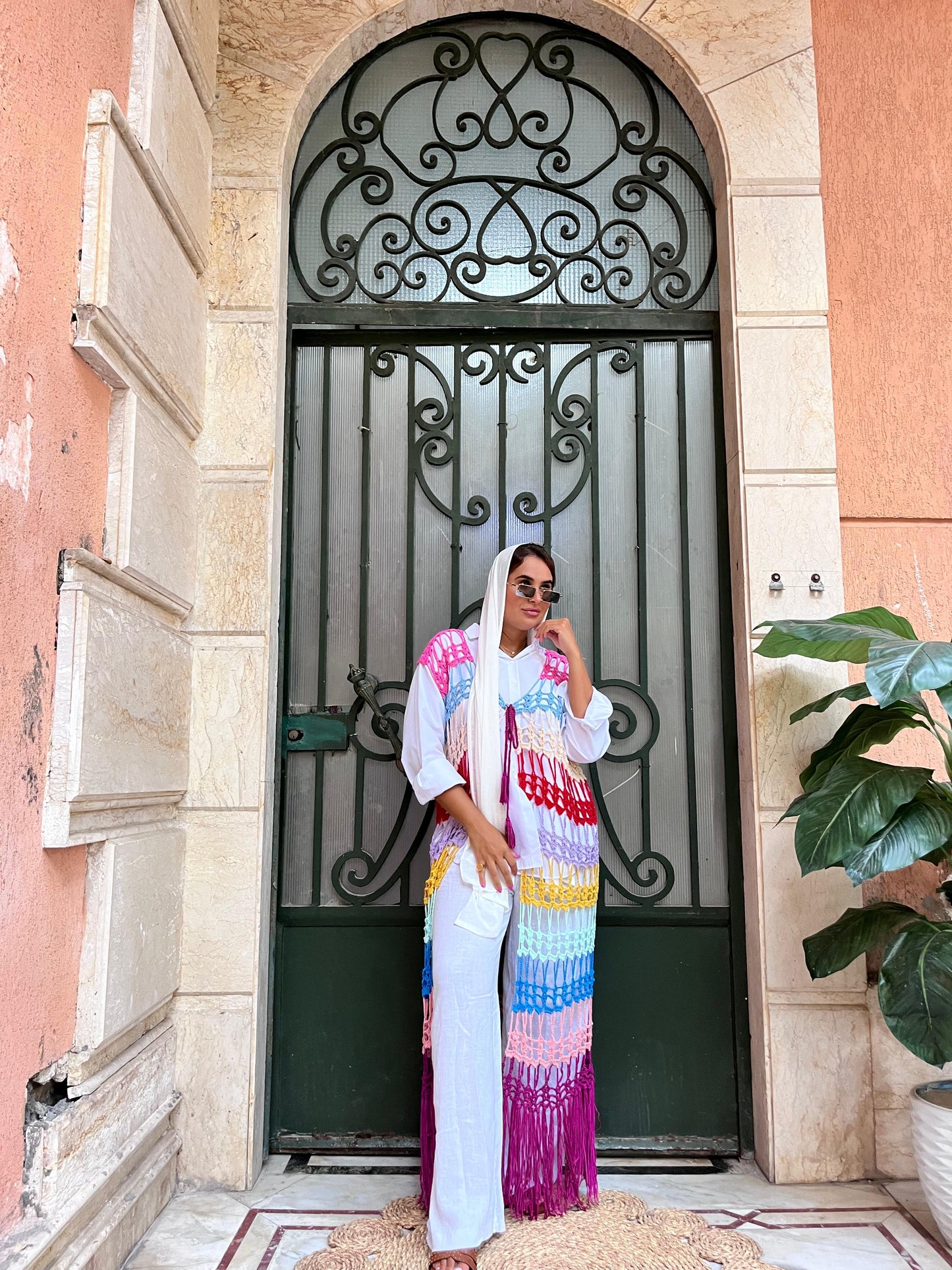 Long Cardigan Crochet Multicolored