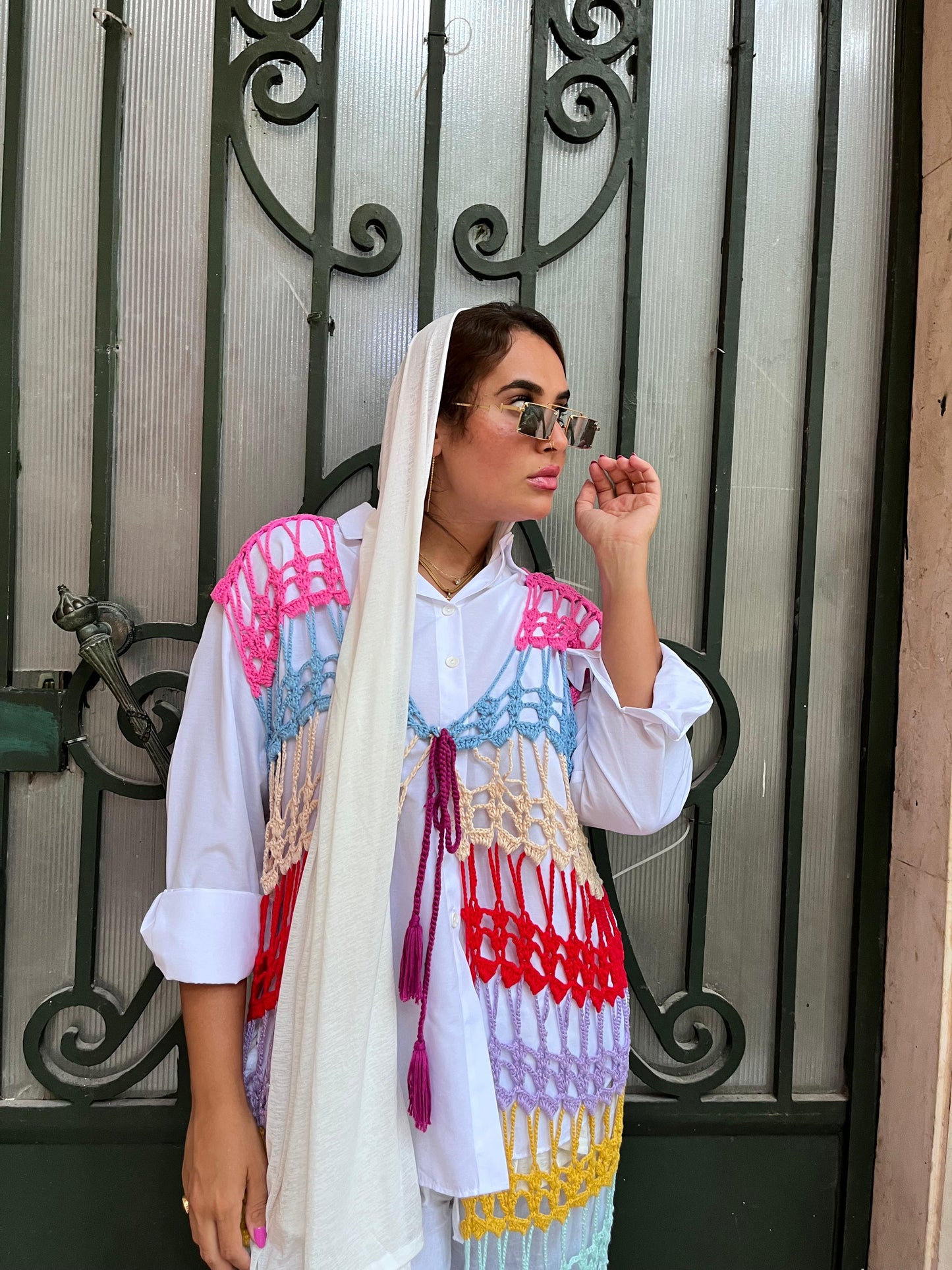 Long Cardigan Crochet Multicolored