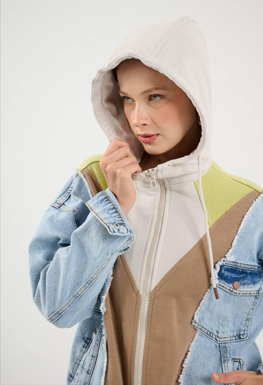 jacket Mix Denim Cotton Colored
