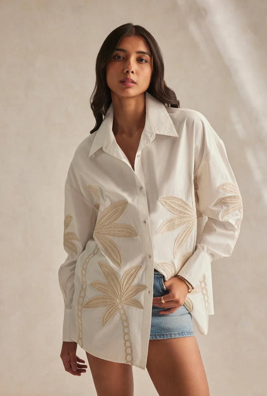Blouse Palm Tree Beige