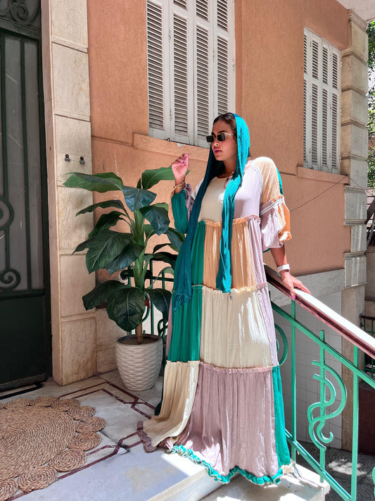 Long Dress Green Camel