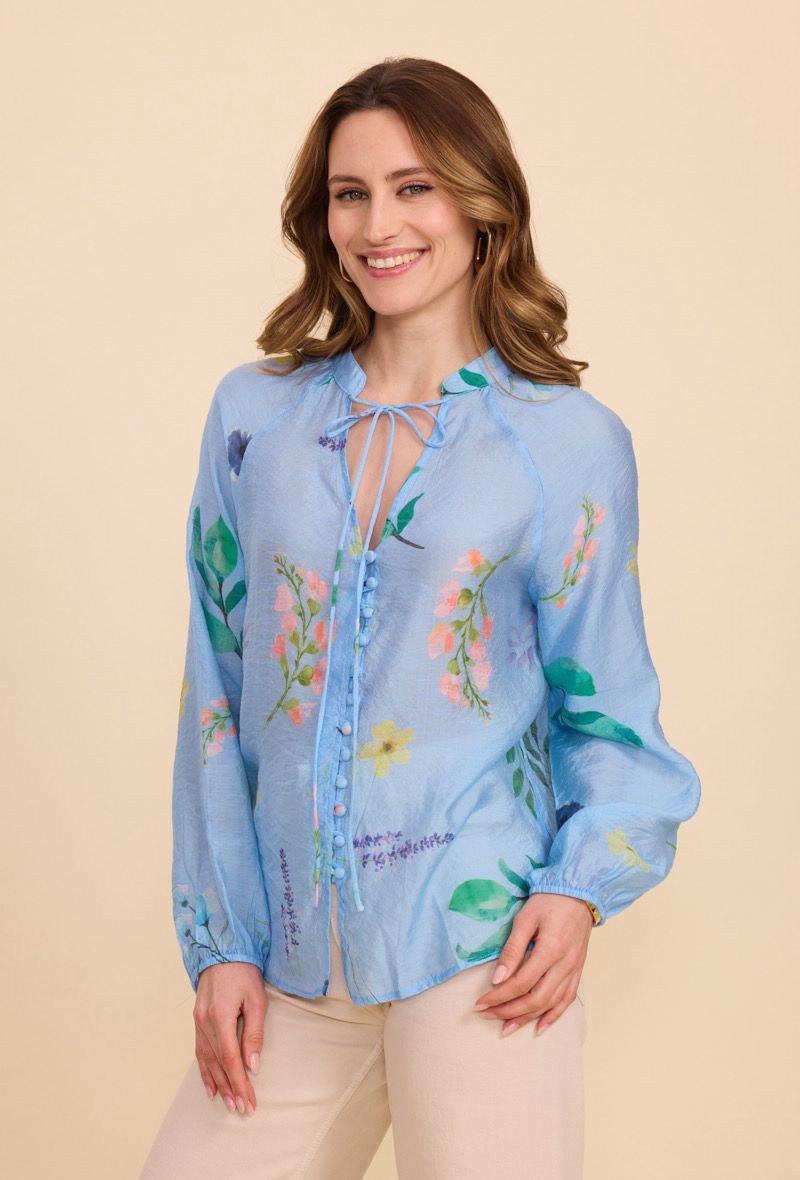 Chiffon Blue Blouse