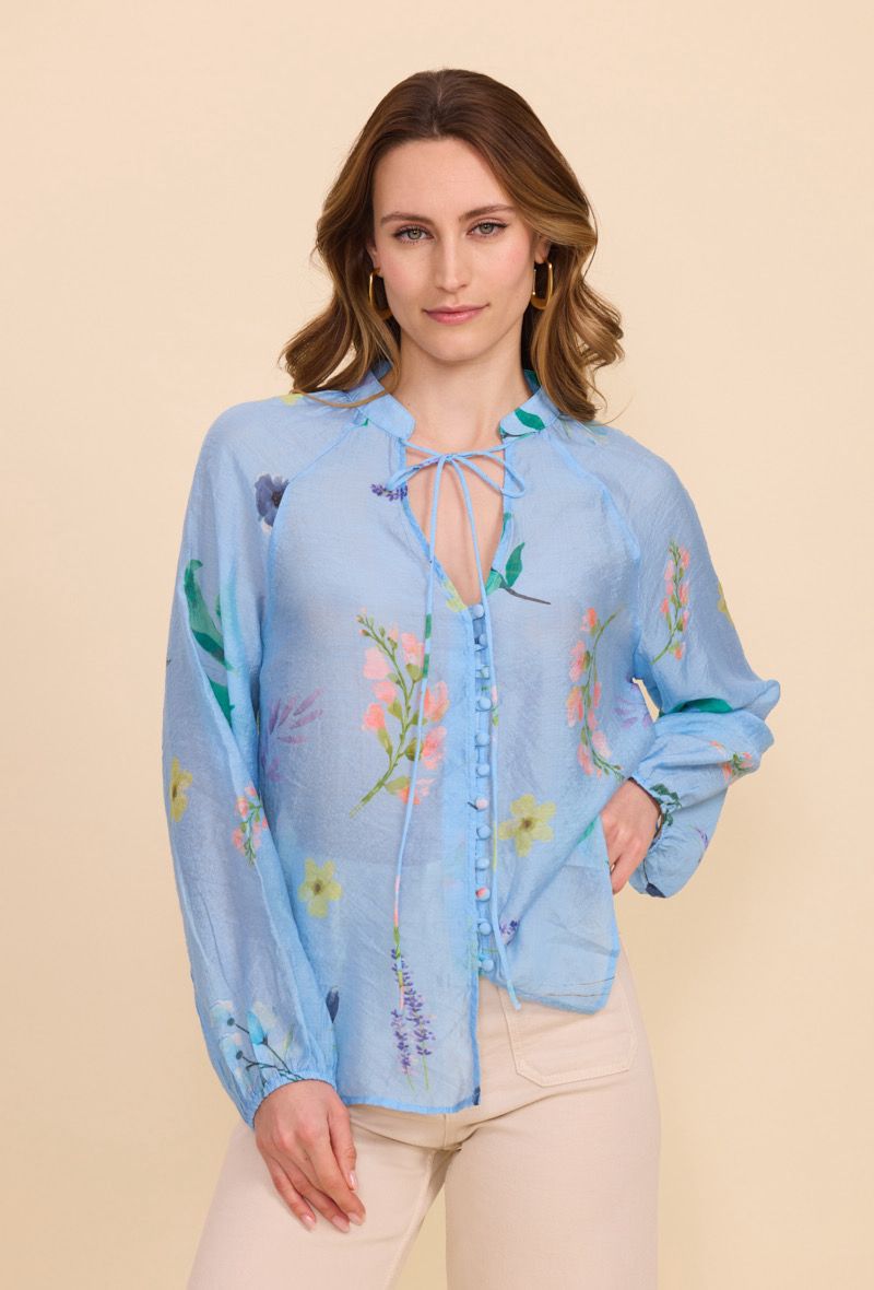 Chiffon Blue Blouse