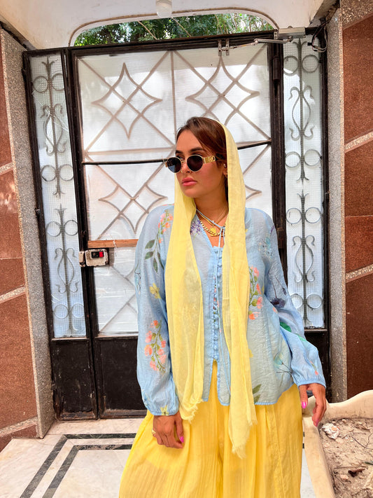 Chiffon Blue Blouse