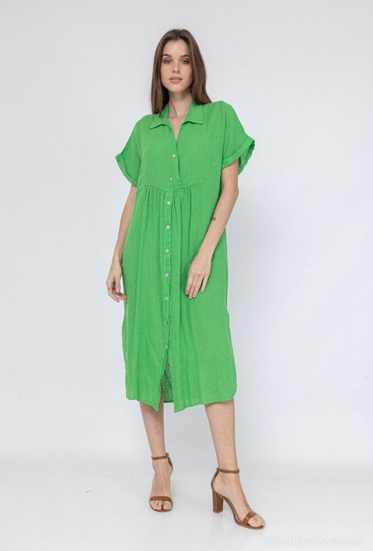 Dress Half Sleeves Green