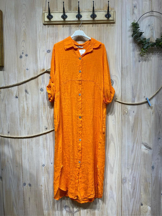 Linen Dress Orange