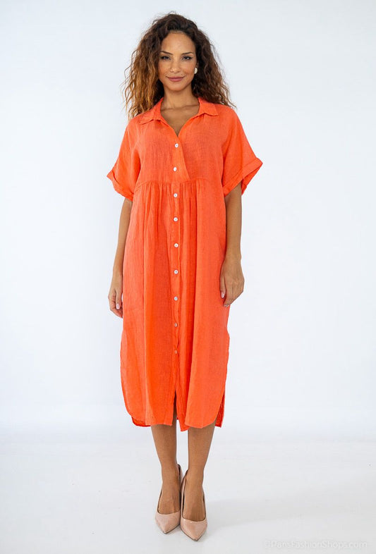 Dress Half Sleeves Orange