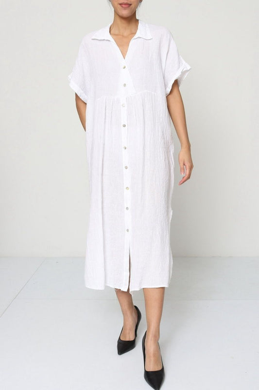 Dress Half Sleeves White