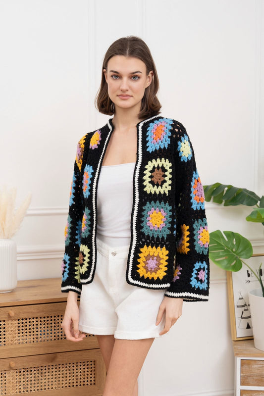 Cardigan Crochet Black