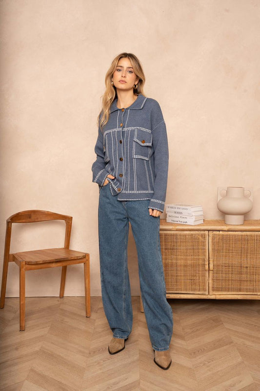 Jacket Wool Denim Blue