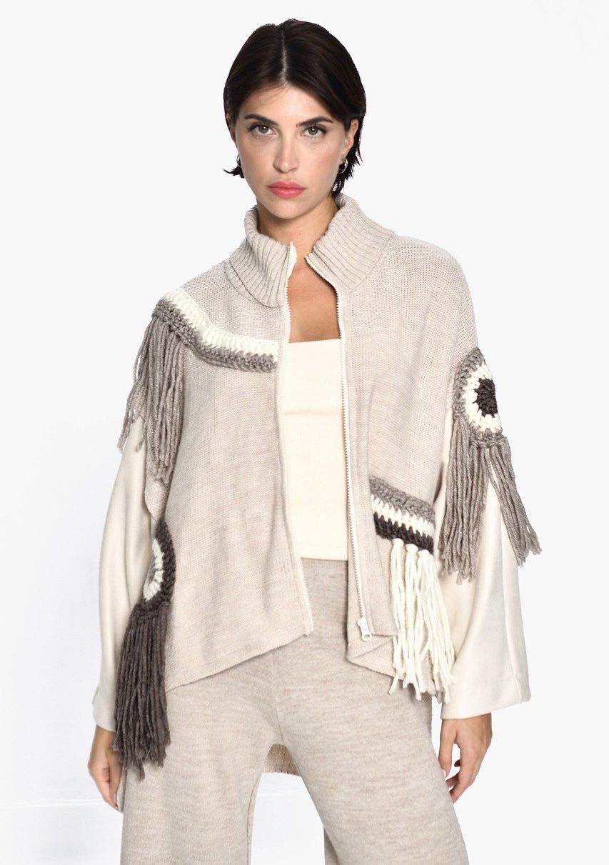 Jacket Zipper Fringers Boho