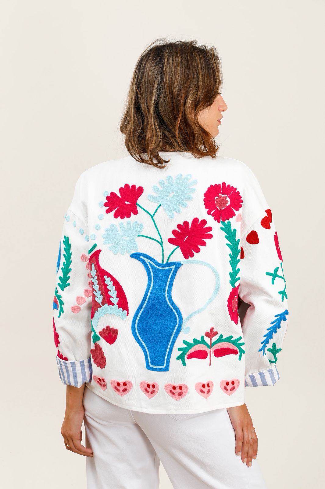 Jacket Embroidered White