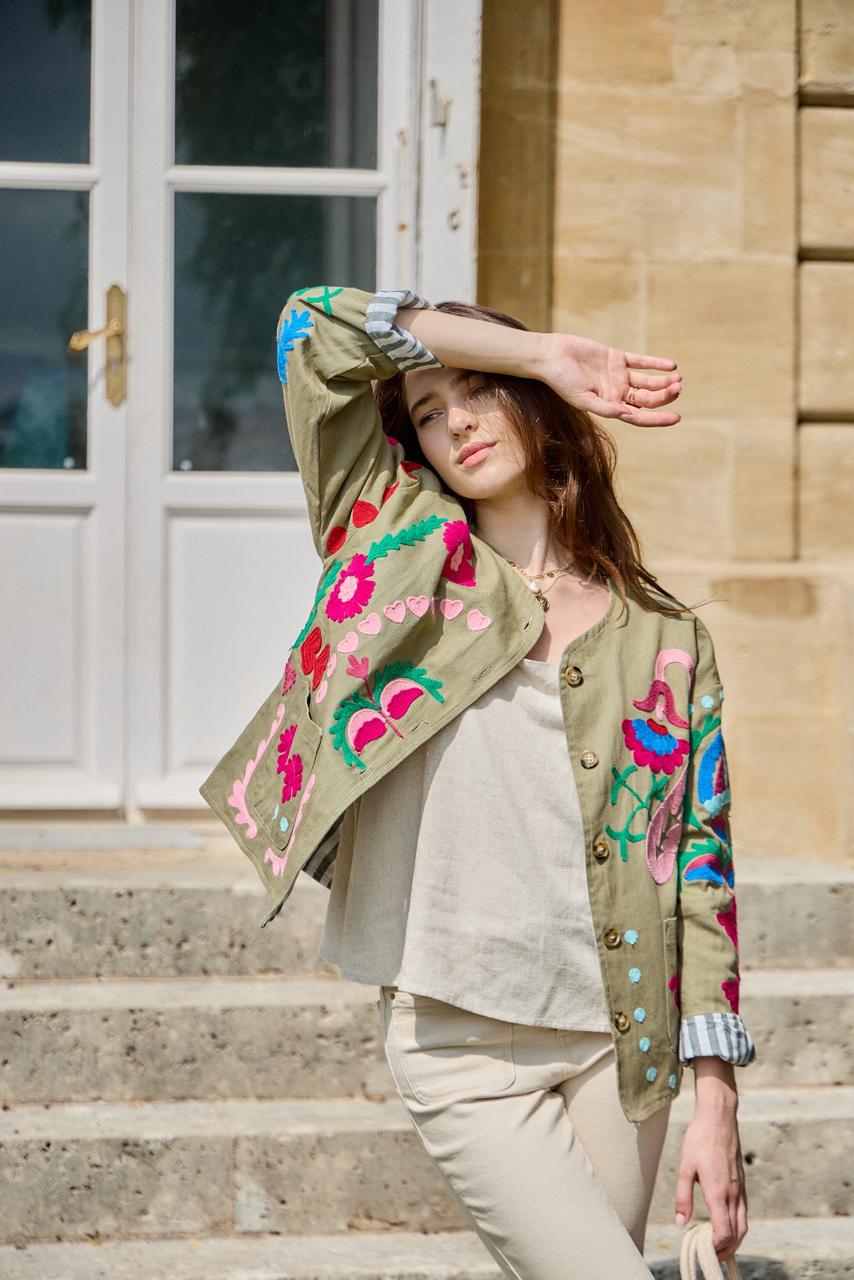Jacket Embroidered Olive