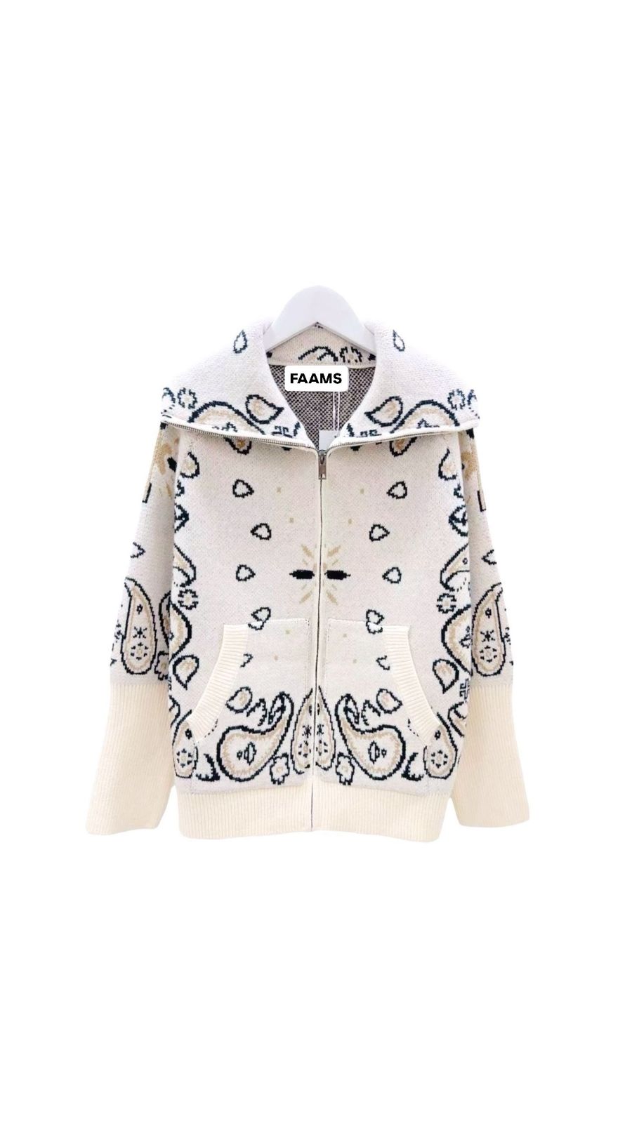 Bandana Zipper Off White