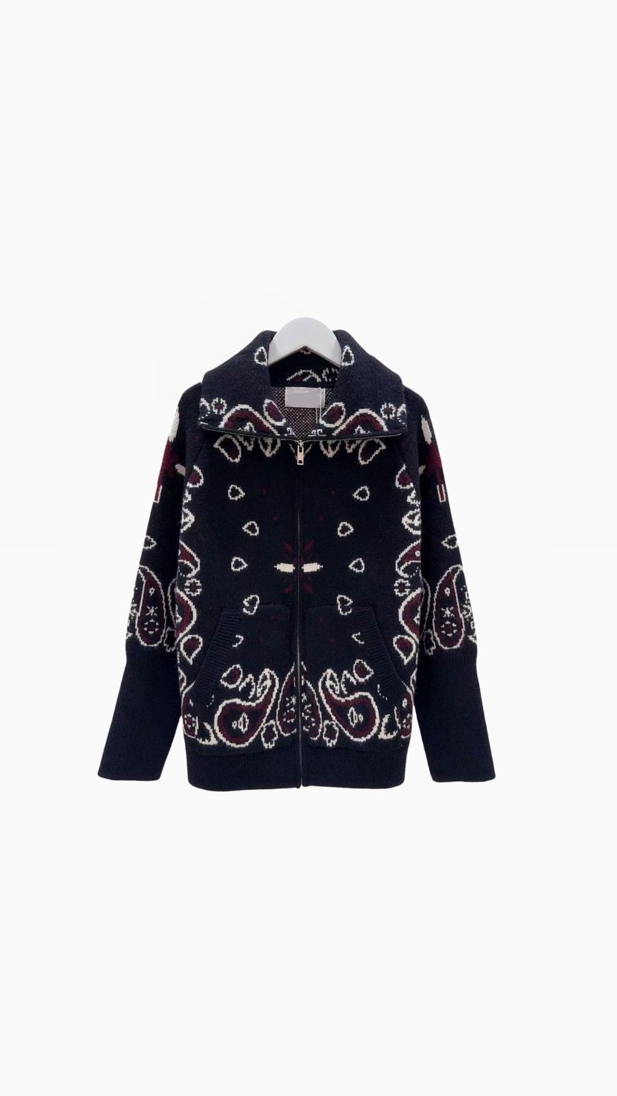 Bandana Zipper Black x Burgundy