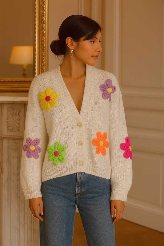 Cardigan Chunky Flowers