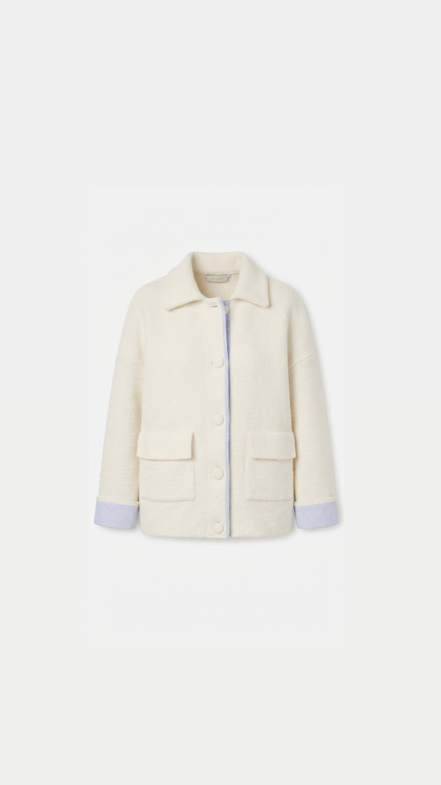 Jacket wool soft striped layer inside
