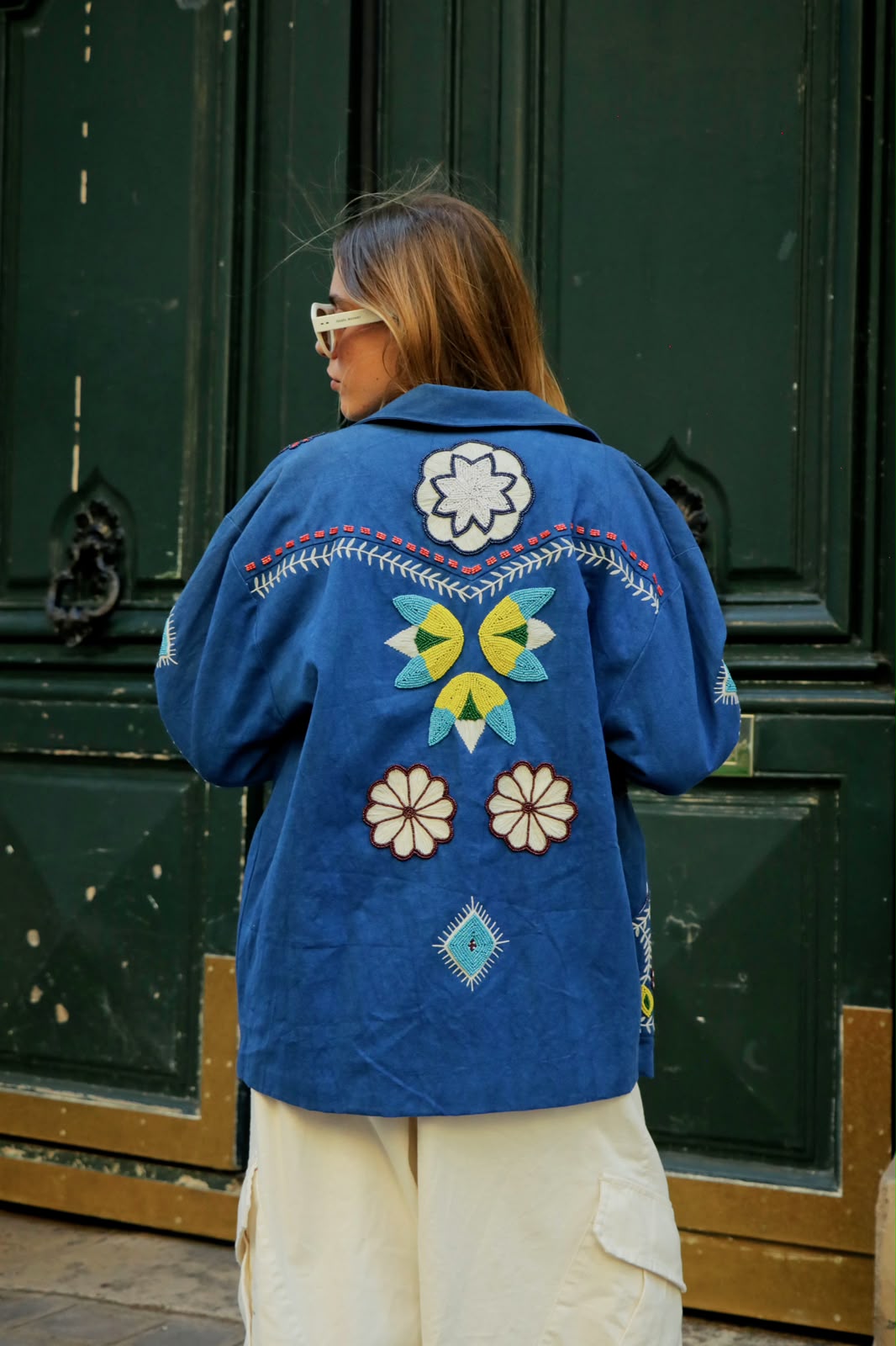 Jacket embroidery blue limited