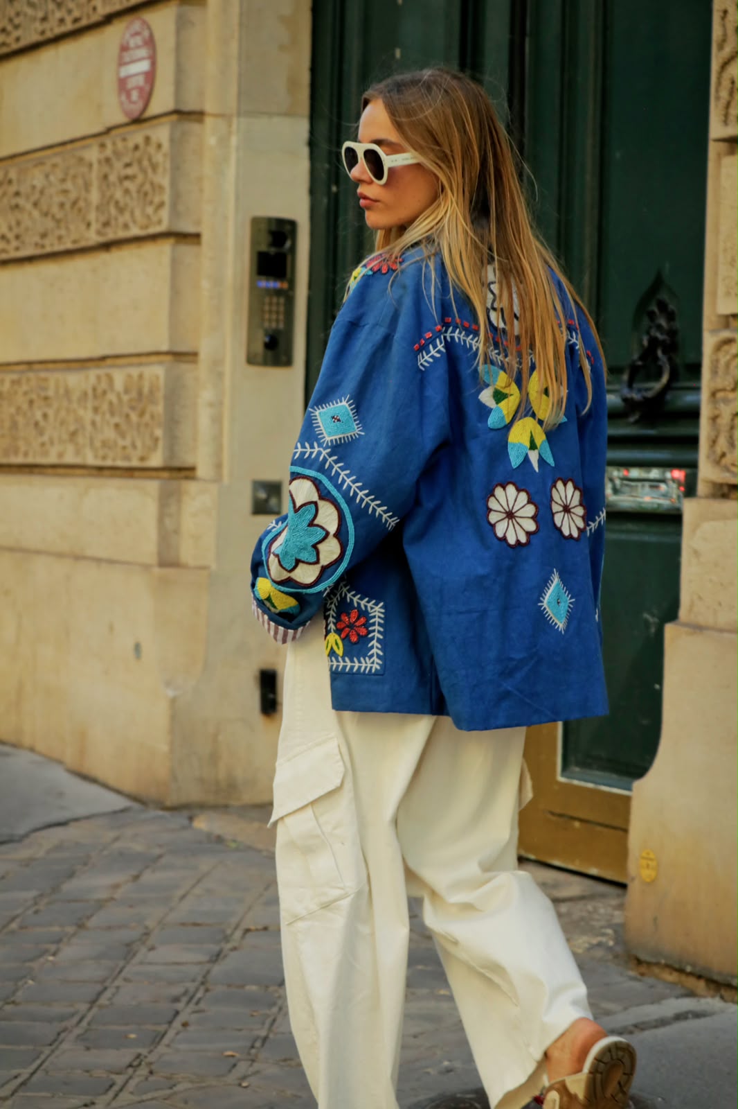 Jacket embroidery blue limited