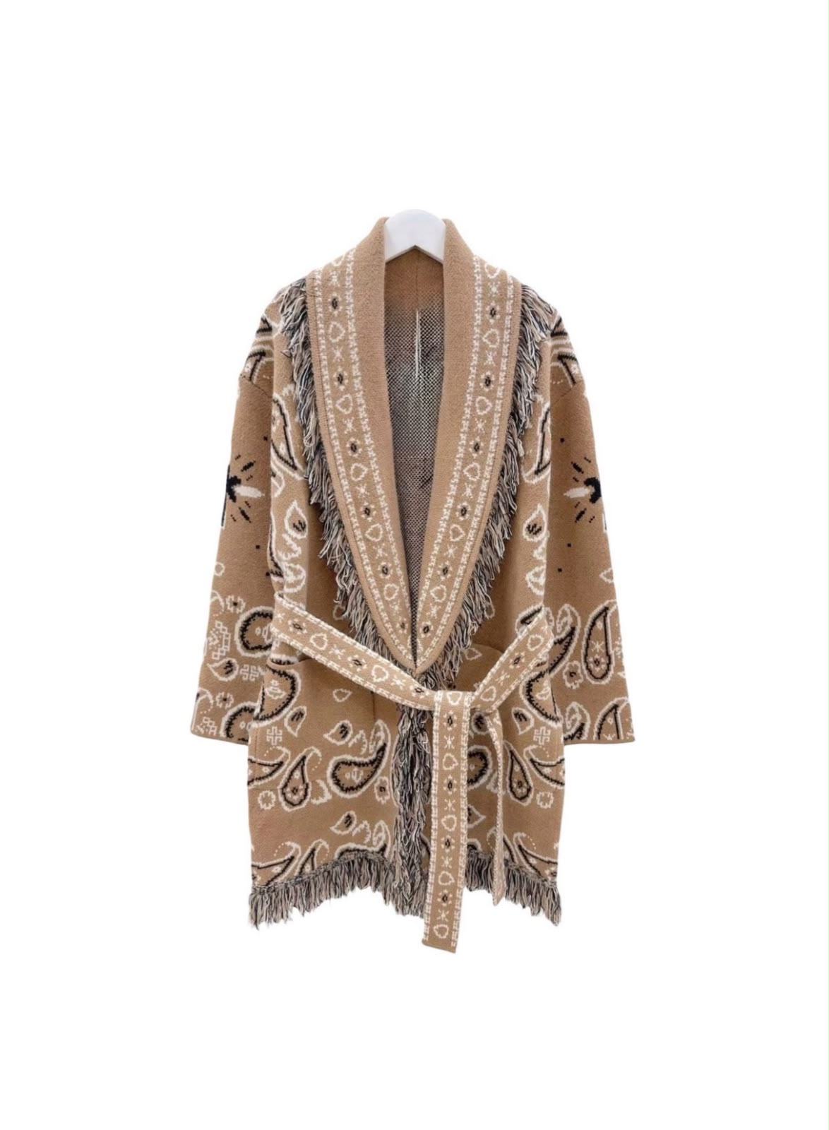 Bandana cardigan camel